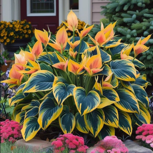 Хоста Флейм Данс купить по цене от 650р. в интернет-магазине «Посадика» с доставкой почтой в в Шелехове и по всей России – [изображение №1].